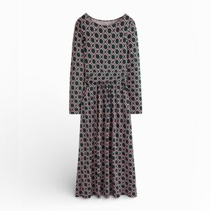 Boden Amelie Long Sleeve Midi Dress Chain Geometric 8